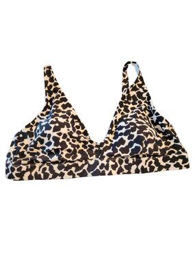 Bikini Swimsuit Top Black and White Classic Plunge Womans 3X 24/26 LR108